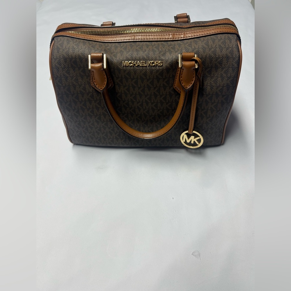 Michael Kors $448 Bedford Large  Satchel Brown Logo NWT Crossbody Shoulder Bag